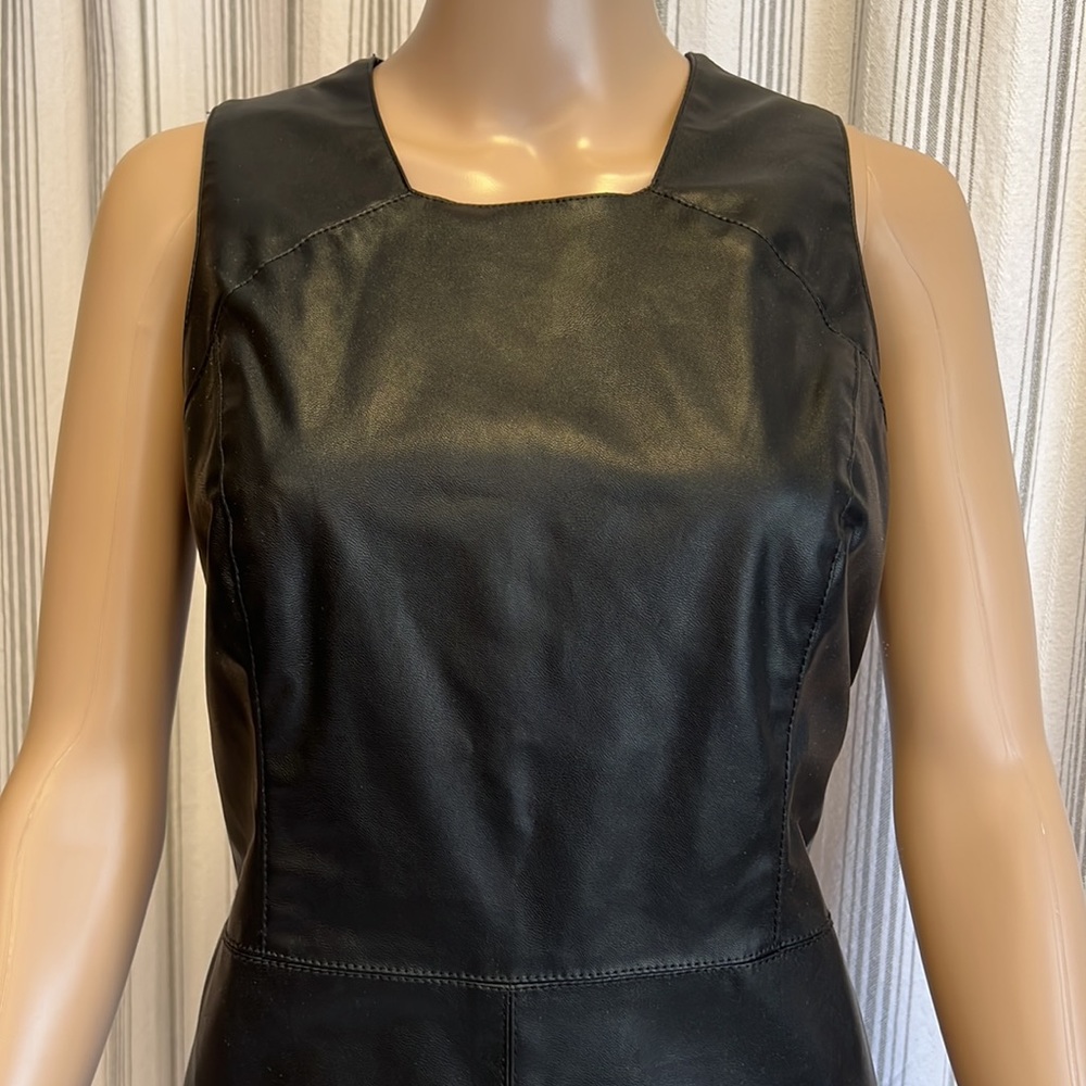 Designer Faux Leather Dress NEW